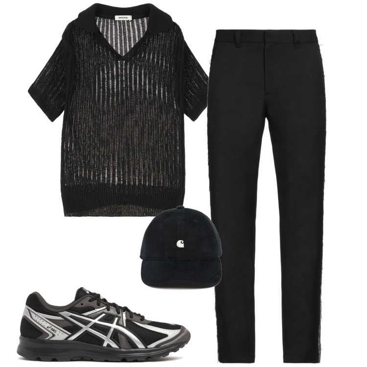 Outfit uomo - Total look #2087106. Stile Urban per Tutti i giorni. Abbinamento con jeans dritti, maglieria, cappelli, sneakers.