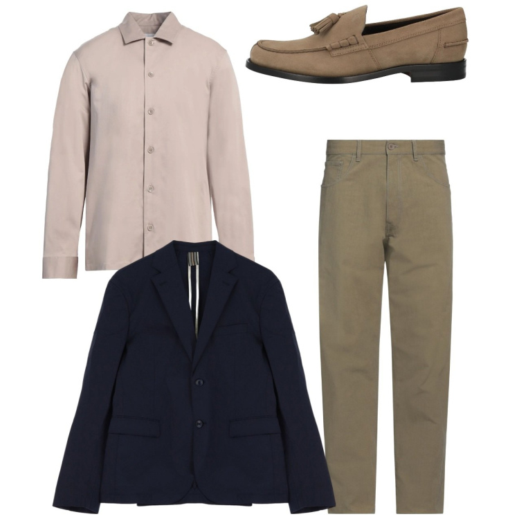 Outfit uomo - City. Stile Casual per Tutti i giorni. Abbinamento con scarpe stringate, pantaloni, camicie, giacche.