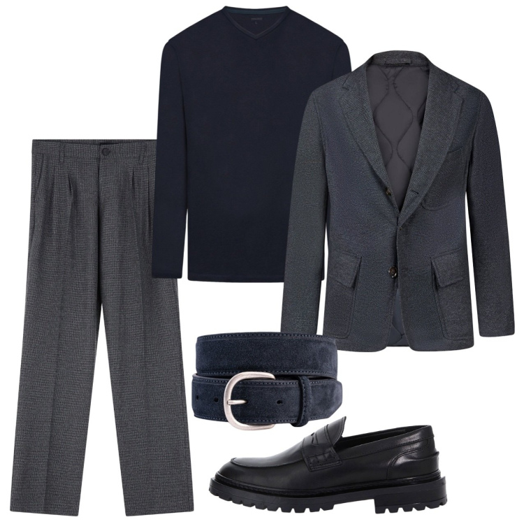 Outfit uomo - Minimal marzo. Stile Trendy per Serata speciale. Abbinamento con scarpe stringate, pantaloni, giacche, t-shirt, cinture.