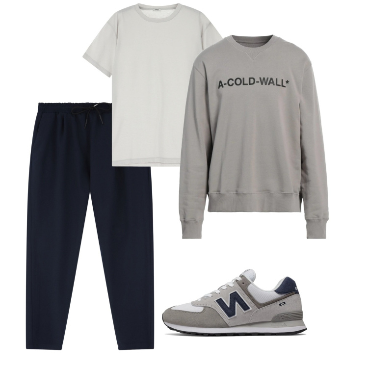 Outfit uomo - Fango. Stile Casual per Tutti i giorni. Abbinamento con felpe, sneakers, pantaloni, t-shirt.