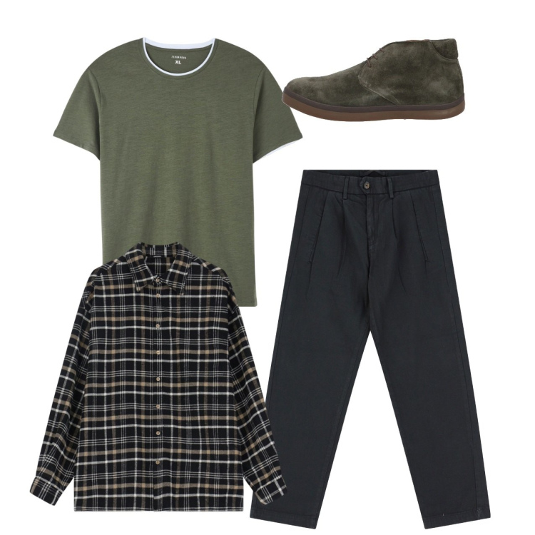 Outfit uomo - City. Stile Urban per Serata speciale. Abbinamento con stivali e stivaletti, t-shirt, camicie, pantaloni.