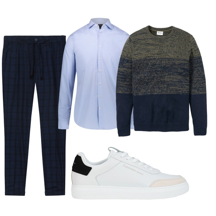 Outfit uomo - Total look #2087752. Stile Casual per Tutti i giorni. Abbinamento con maglieria, sneakers, pantaloni, camicie.