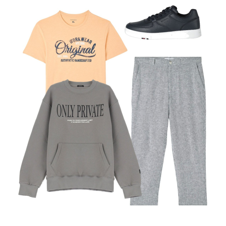 Outfit uomo - City. Stile Casual per Tutti i giorni. Abbinamento con sneakers, t-shirt, pantaloni, felpe.