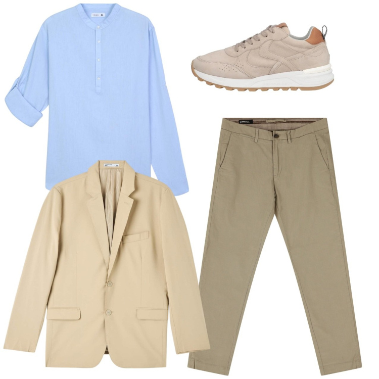 Outfit uomo - City. Stile Casual per Tutti i giorni. Abbinamento con sneakers, giacche, camicie, pantaloni chino.