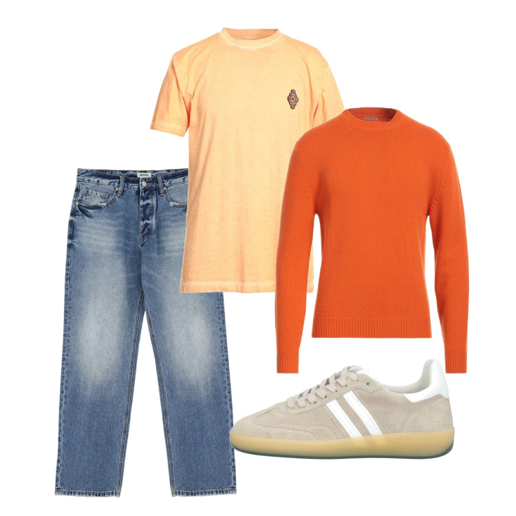 Outfit uomo - Spring. Stile Casual per Tutti i giorni. Abbinamento con sneakers, pullovers, t-shirt, jeans.