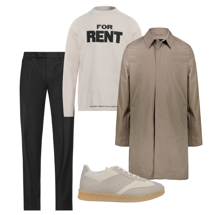 Outfit uomo - Pomeriggio. Stile Casual per Tutti i giorni. Abbinamento con pantaloni, sneakers, pullovers, giacche.