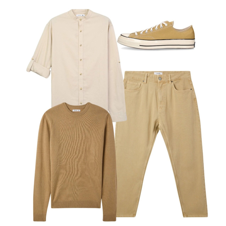 Outfit uomo - City. Stile Casual per Tutti i giorni. Abbinamento con camicie, pantaloni, maglieria, sneakers.