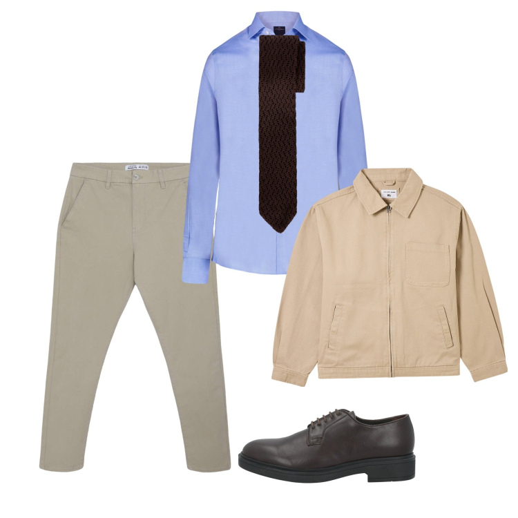 Outfit uomo - In cravatta. Stile Trendy per Tutti i giorni. Abbinamento con scarpe stringate, pantaloni chino, giacche, camicie, cravatte.