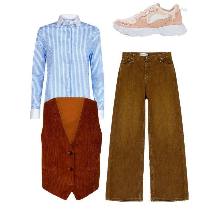 Outfit donna - Una camicia per me - @danipoetessa73. Stile Basic per Tutti i giorni. Abbinamento con sneakers, pantaloni, gilet, camicie.