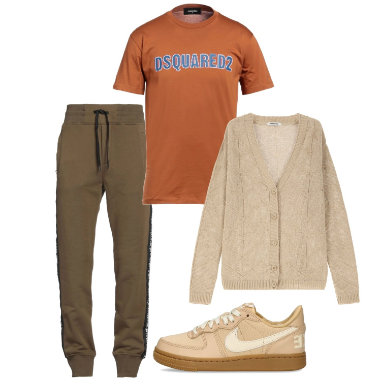 Outfit uomo - Fine settimana. Stile Casual per Tutti i giorni. Abbinamento con pantaloni, t-shirt, cardigans, sneakers.
