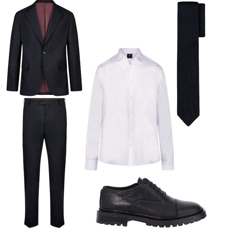 Outfit uomo - Un´occasione importante. Stile Business/Elegante per Serata speciale. Abbinamento con scarpe stringate, abiti, camicie, cravatte.