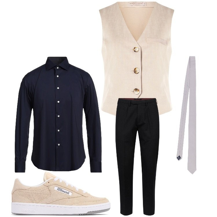 Outfit uomo - Una serata speciale. Stile Business/Elegante per Serata speciale. Abbinamento con camicie, gilet, pantaloni, cravatte, sneakers.