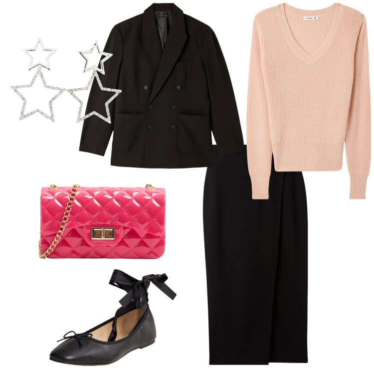 Outfit donna - Tutto terranova. per Ufficio. Abbinamento con borse a tracolla, orecchini, gonne longuette, giacche, maglieria, ballerine.