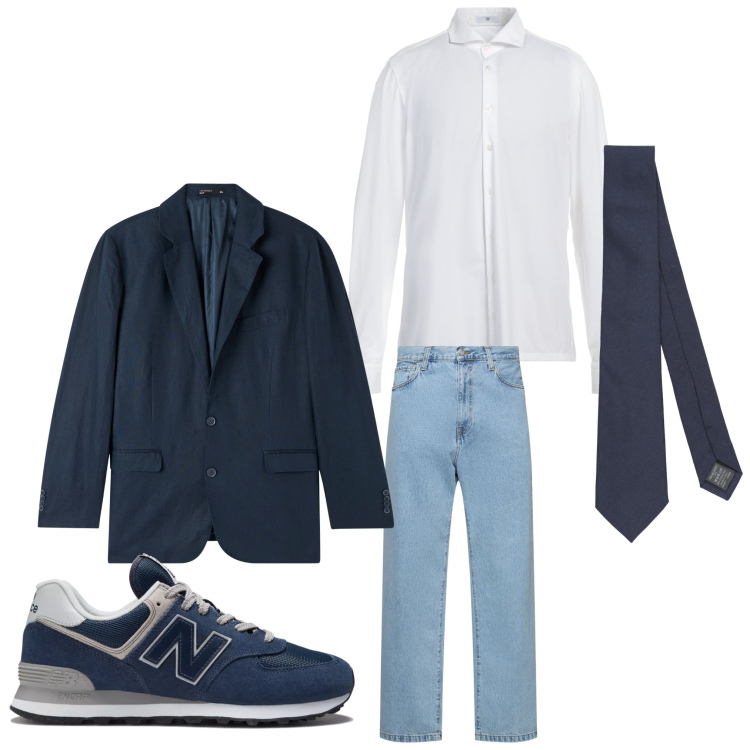 Outfit uomo - Un bravo ragazzo. Stile Business/Elegante per Serata speciale. Abbinamento con camicie, cravatte, giacche, sneakers, jeans.