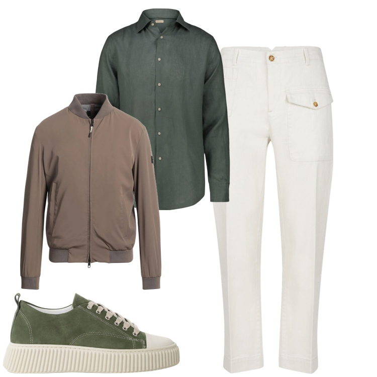 Outfit uomo - Total look #2088423. Stile Trendy per Tutti i giorni. Abbinamento con giacche, sneakers, pantaloni, camicie.