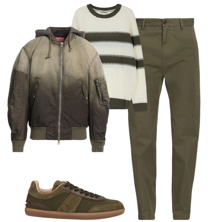 Outfit uomo - Total look #2088432. Stile Urban per Tutti i giorni. Abbinamento con sneakers, giacche, pantaloni, maglieria.