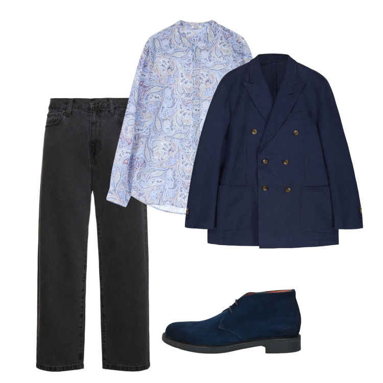 Outfit uomo - Marzo. Stile Trendy per Tutti i giorni. Abbinamento con stivali e stivaletti, camicie, pantaloni, giacche.
