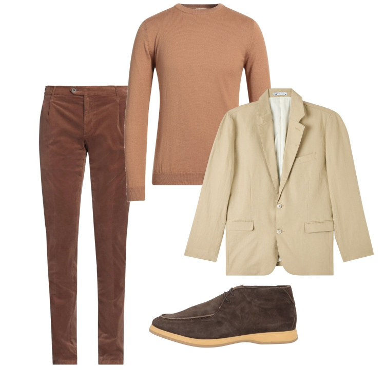 Outfit uomo - Fard. Stile Casual per Tutti i giorni. Abbinamento con pantaloni, stivali e stivaletti, pullovers, giacche.