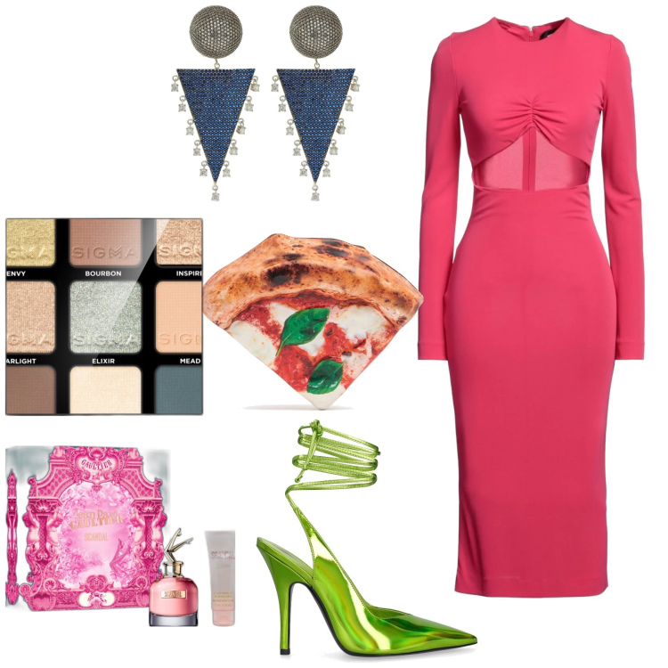 Outfit donna - Dress code colors. Stile Trendy per Cerimonia. Abbinamento con vestiti midi/longuette, ombretti, profumi, pochette, orecchini, décolleté.