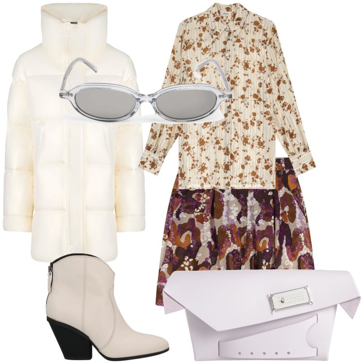 Outfit donna - Pranzo di ufficio. Stile Urban per Ufficio. Abbinamento con stivaletti texani, borse a mano, camicie, bermuda, blazer, occhiali da sole.