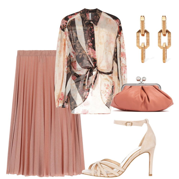Outfit donna - La camicia versatile e chic. Stile Chic per Tutti i giorni. Abbinamento con sandali col tacco, gonne, camicie, orecchini, pochette.