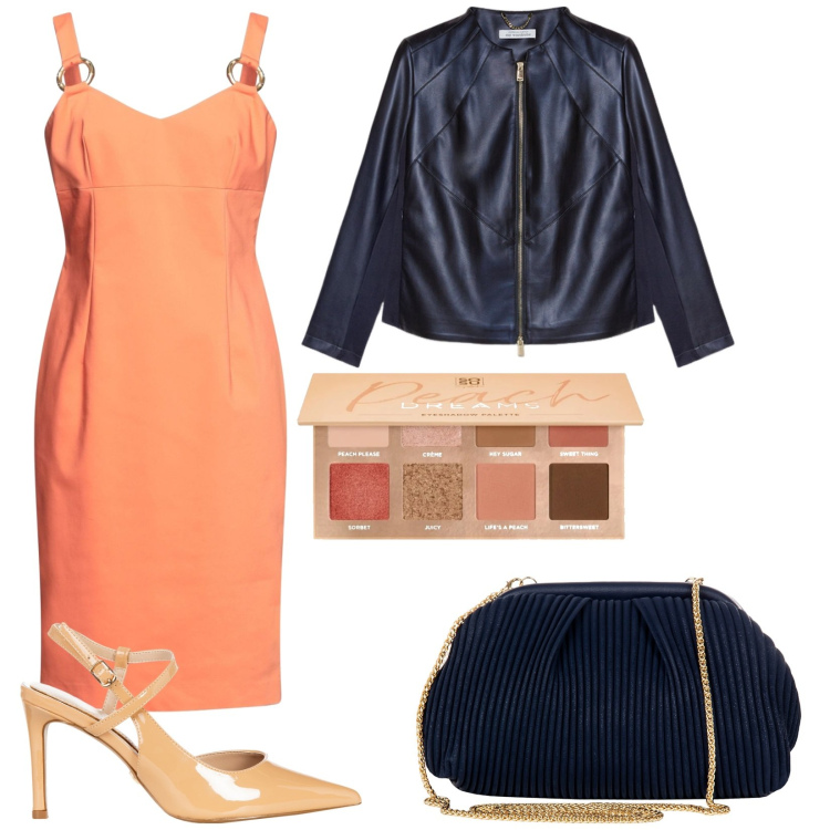 Outfit donna - I colori della rinascita. Stile Trendy per Serata fuori. Abbinamento con vestiti midi/longuette, ombretti, pochette, décolleté, blazer.