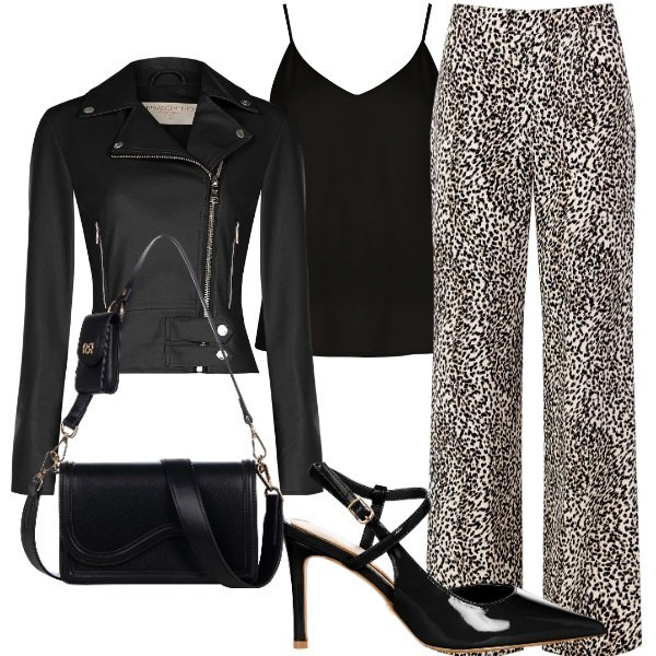 Outfit donna - Rinascimento rock. Stile Rock per Serata fuori. Abbinamento con giacche, pantaloni, pochette, décolleté, top.