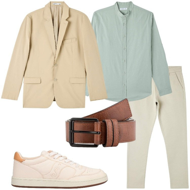 Outfit uomo - Giacche strutturate con volumi scultorei. Stile Business/Elegante per Serata speciale. Abbinamento con sneakers, giacche, camicie, pantaloni skinny, cinture.