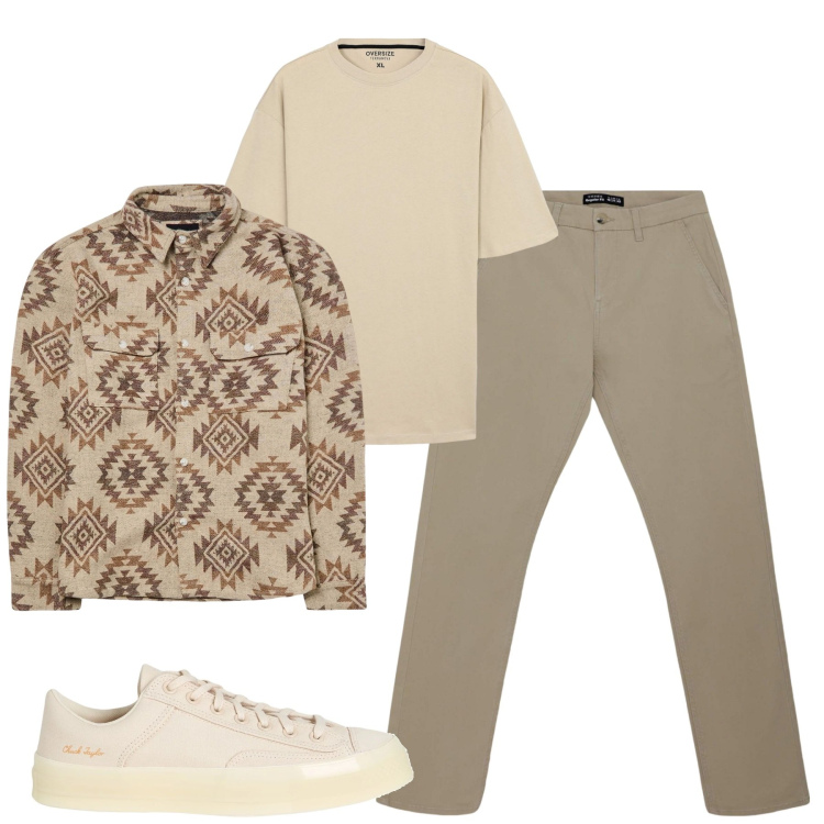 Outfit uomo - City. Stile Casual per Tutti i giorni. Abbinamento con sneakers, cappotti, pantaloni chino, t-shirt.