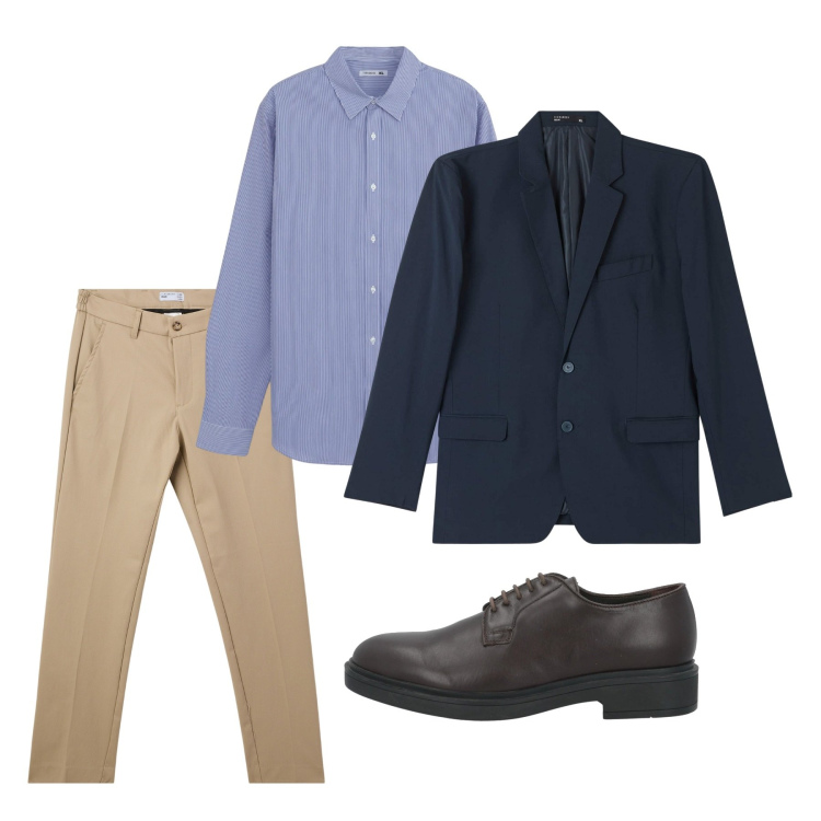 Outfit uomo - Pinces. Stile Casual per Tutti i giorni. Abbinamento con scarpe stringate, camicie, giacche, pantaloni chino.