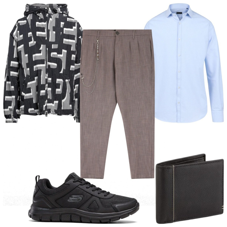 Outfit uomo - Total look #2089805. Stile Trendy per Tutti i giorni. Abbinamento con sneakers, giacche, pantaloni, camicie, portafogli.