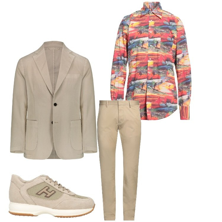 Outfit uomo - Senza fare sul serio. Stile Business/Elegante per Serata speciale. Abbinamento con sneakers, camicie, pantaloni chino, giacche.