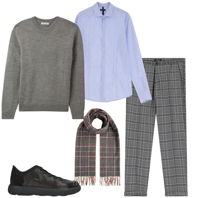 Outfit uomo - Total look #2090309. Stile Casual per Tutti i giorni. Abbinamento con sneakers, maglieria, pantaloni, camicie, sciarpe.