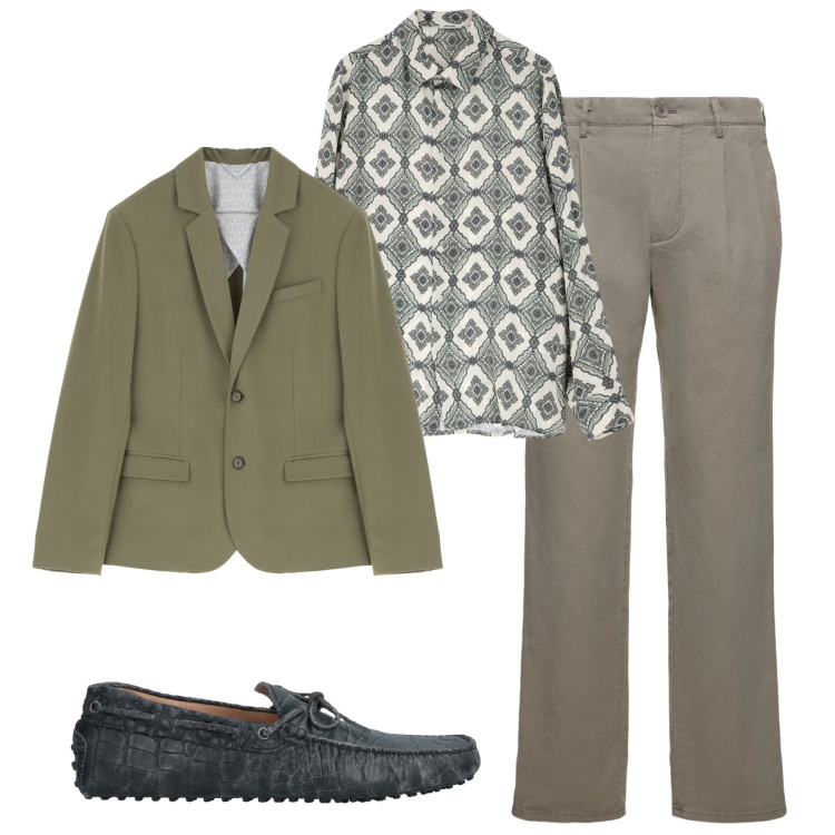 Outfit uomo - City. Stile Trendy per Tutti i giorni. Abbinamento con scarpe stringate, camicie, giacche, pantaloni.