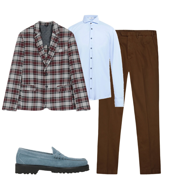 Outfit uomo - City. Stile Urban per Tutti i giorni. Abbinamento con scarpe stringate, camicie, giacche, pantaloni.
