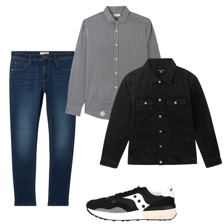 Outfit uomo - Primavera. Stile Casual per Tutti i giorni. Abbinamento con sneakers, giacche, camicie, jeans skinny.