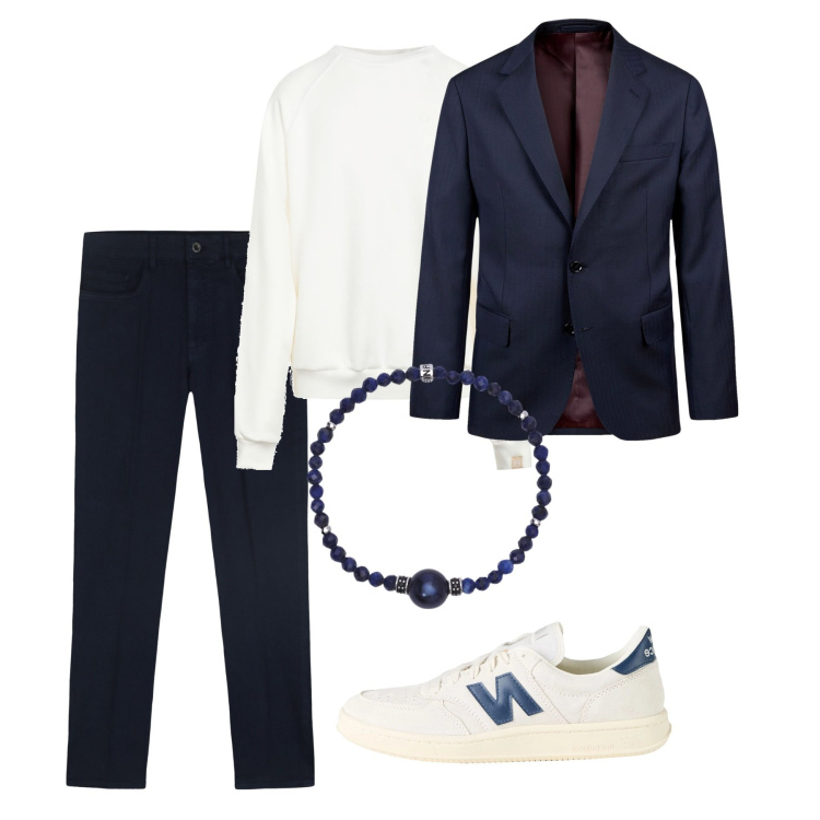 Outfit uomo - Felpa chic. Stile Casual per Serata speciale. Abbinamento con sneakers, felpe, braccialetti, abiti, pantaloni.