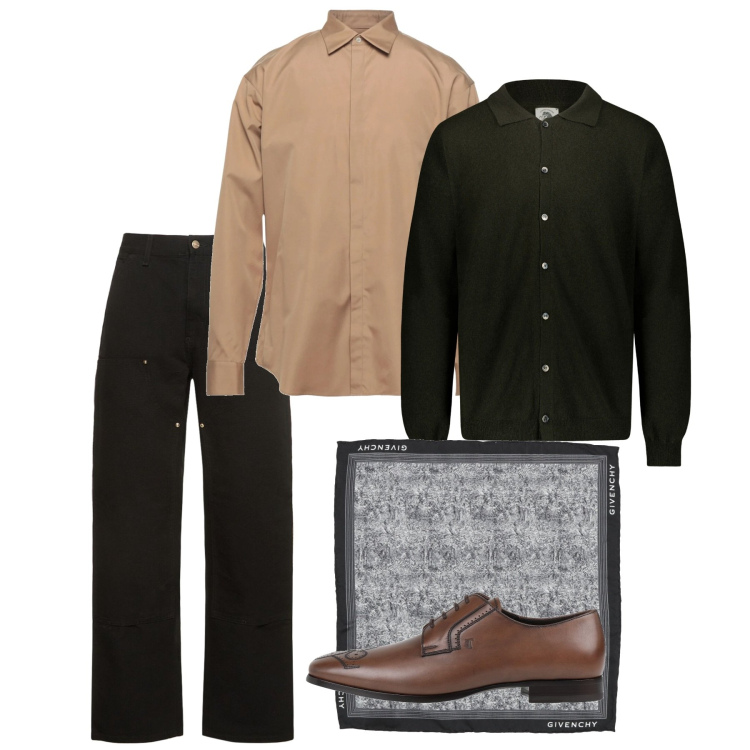Outfit uomo - Un foulard di sera. Stile Trendy per Serata speciale. Abbinamento con scarpe stringate, camicie, sciarpe, polo, jeans.