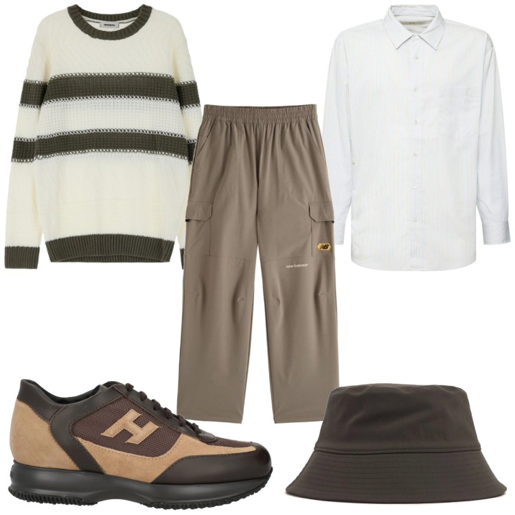 Outfit uomo - Total look #2090670. Stile Trendy per Tutti i giorni. Abbinamento con sneakers, pantaloni, maglieria, camicie, cappelli.