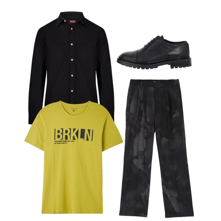 Outfit uomo - City urban. Stile Urban per Tutti i giorni. Abbinamento con t-shirt, pantaloni, scarpe stringate, camicie.