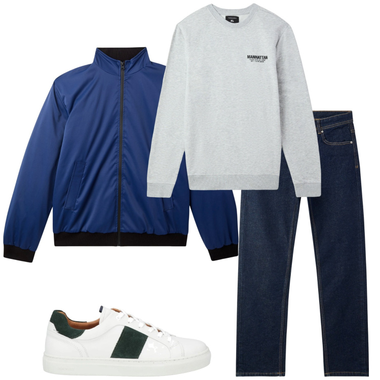 Outfit uomo - Casual style. Stile Casual per Tutti i giorni. Abbinamento con sneakers, jeans, felpe, giacche.
