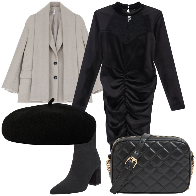 Outfit donna - Il basco per l ufficio. Stile Trendy per Ufficio. Abbinamento con borse a tracolla, stivaletti, vestiti corti, cappotti, cappelli e berretti.
