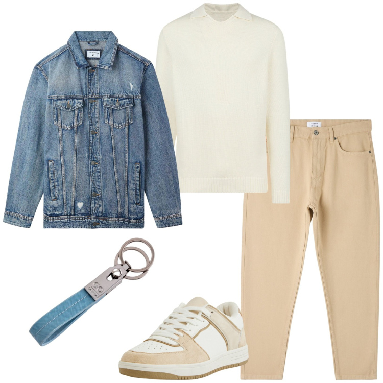 Outfit uomo - Total look #2090978. Stile Casual per Tutti i giorni. Abbinamento con pantaloni, giacche, sneakers, maglieria, portachiavi.
