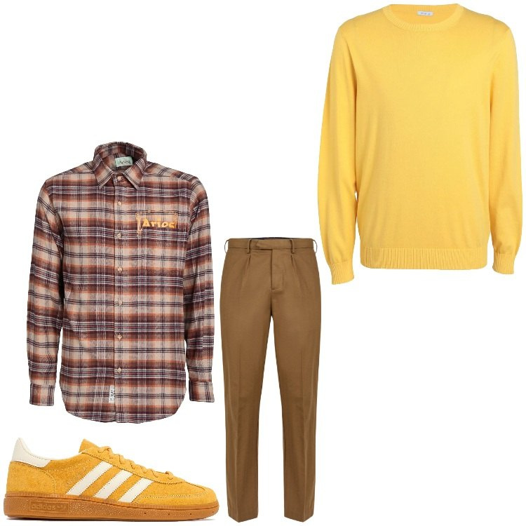Outfit uomo - Sole a quadretti. Stile Casual per Tutti i giorni. Abbinamento con camicie, pullovers, pantaloni, sneakers.
