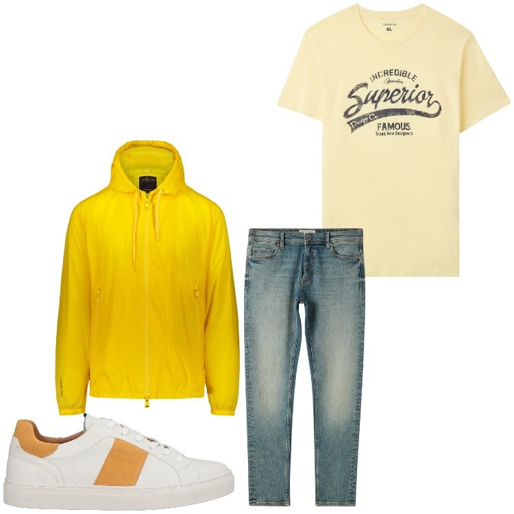 Outfit uomo - Superior. Stile Casual per Tutti i giorni. Abbinamento con sneakers, t-shirt, jeans skinny, giacche.