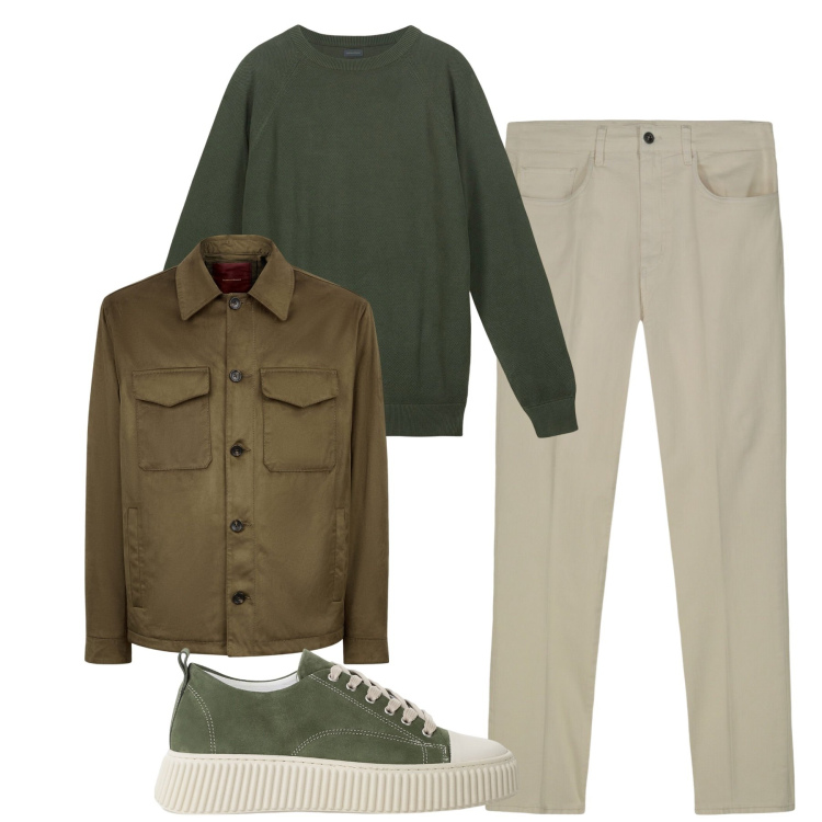 Outfit uomo - Total look #2091034. Stile Urban per Tutti i giorni. Abbinamento con sneakers, giacche, pantaloni, maglieria.