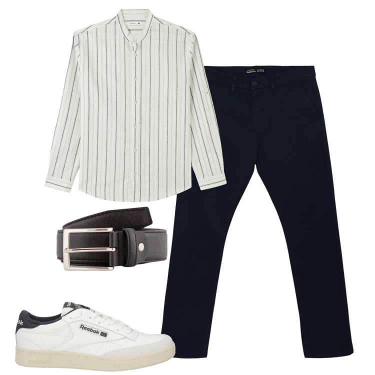 Outfit uomo - City. Stile Urban per Tutti i giorni. Abbinamento con sneakers, camicie, pantaloni chino, cinture.
