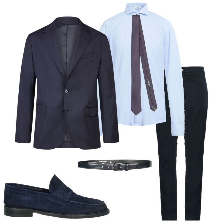 Outfit uomo - Business men. Stile Business/Elegante per Ufficio. Abbinamento con pantaloni, cravatte, scarpe stringate, cinture, camicie, abiti.