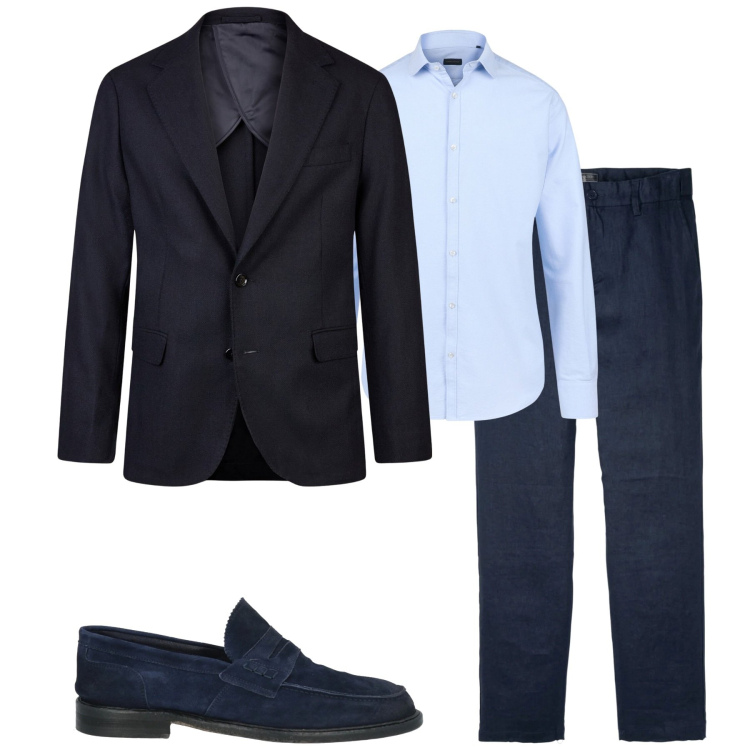 Outfit uomo - Total look #2091234. Stile Business/Elegante per Tutti i giorni. Abbinamento con pantaloni, scarpe stringate, giacche, camicie.