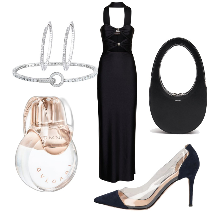 Outfit donna - Serata speciale. Stile Sexy per Serata fuori. Abbinamento con décolleté, profumi, orecchini, braccialetti, vestiti midi/longuette, borse a mano.